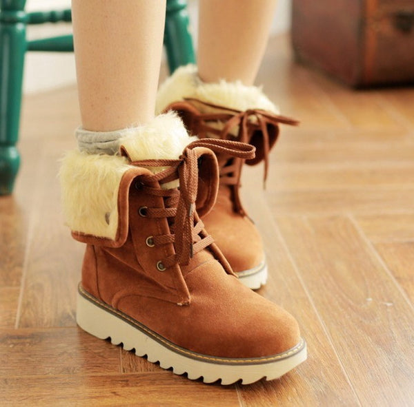 Women’s Frosted Fur Snow Boots - Warm, Stylish & Durable